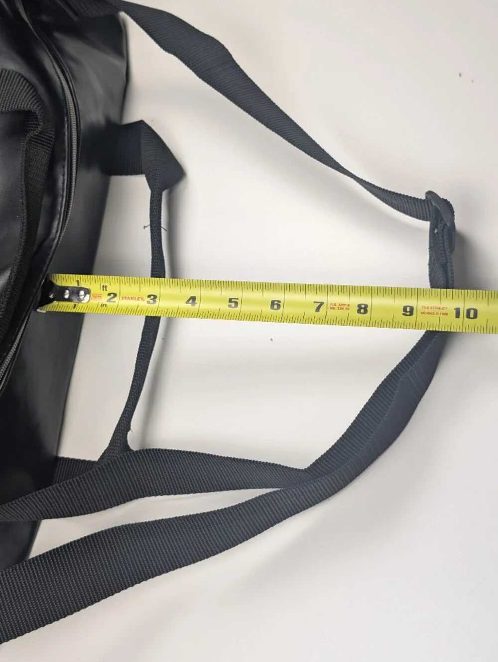 Calvin Klein Fragrances Black Faux Leather Duffle Weekender Gym Travel Bag